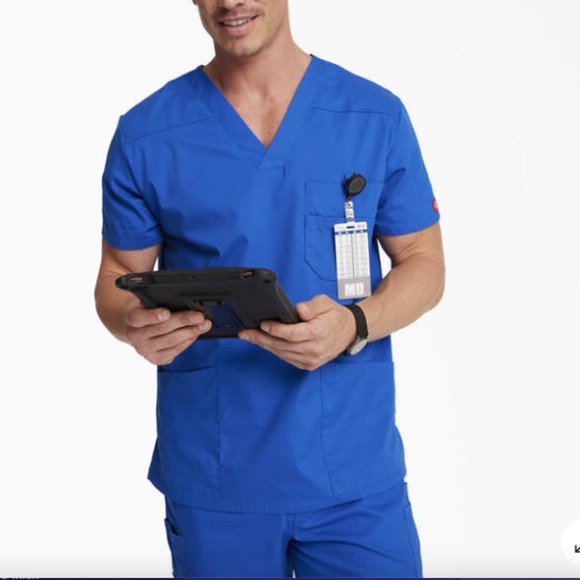 Dickies Scrubs Pants Unisex Blue Large #83006 Every Day Signature Drawstring - Picture 2 of 2